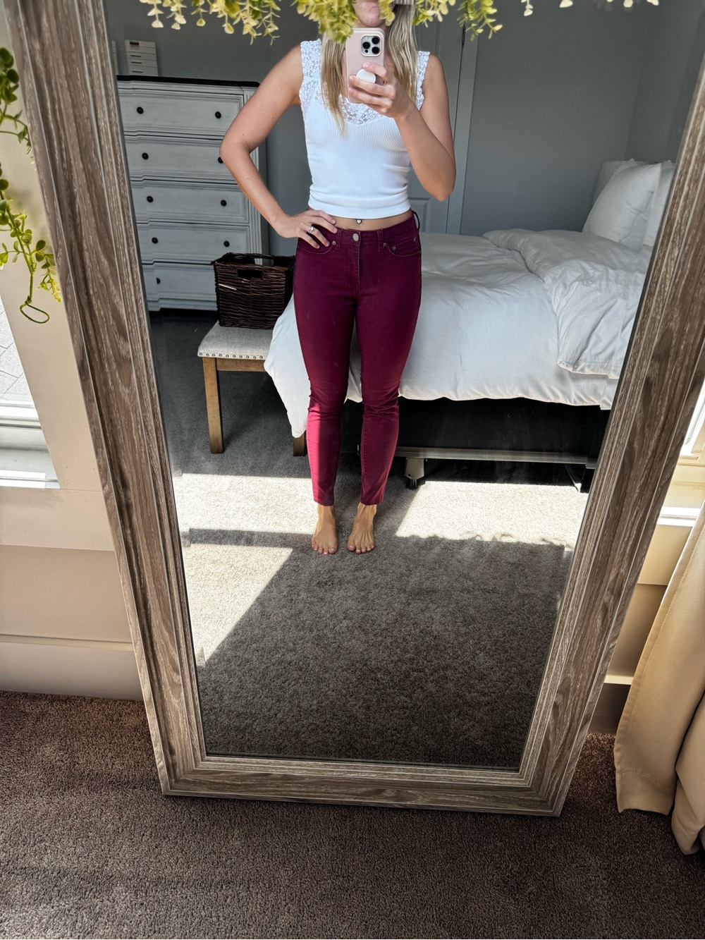 Aeropostale Burgundy Skinny Jeans
